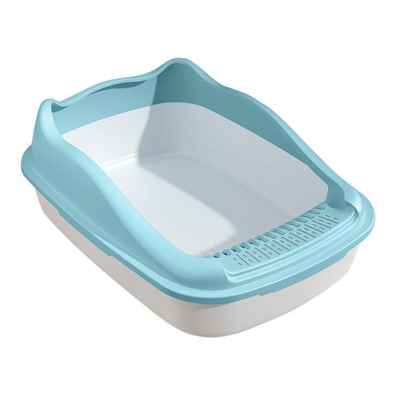 Kattenbak Extra-groot volledig en halfgesloten huisdiertoilet Anti-zand en anti-spatvoorziening voor jonge uitwerpselen Inclusief een schep