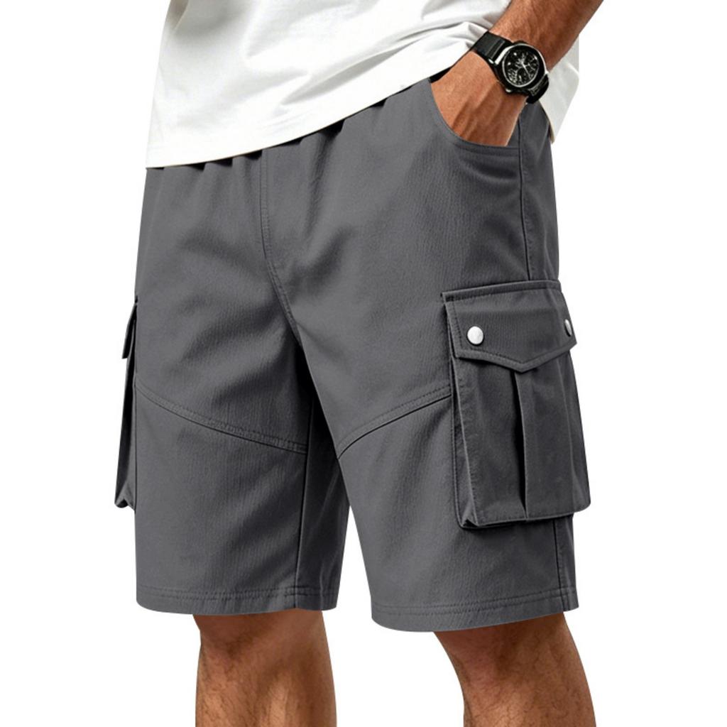 Men's Cargo Shorts Loose Fit Drawstring 5 Inch Inseam for Outdoor Sports