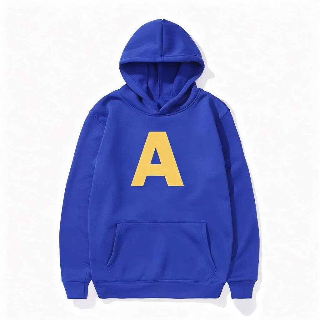 Alvin and The Chipmunks Anime Hoodies Soft Eco Friendly Material A Letters Printing Sweatshirt Casual Streetwear Men and Women
