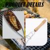 Fish Grilling Basket Practical with Wooden Handle for Camping Shrimp Outdoor Flat