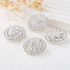 4Pcs Sliver Rhinestone Buttons Crystal Embellishments for Clothing Jewelry Making DIY Decoration Bottons for Sewing Crafts Wedding Bridal