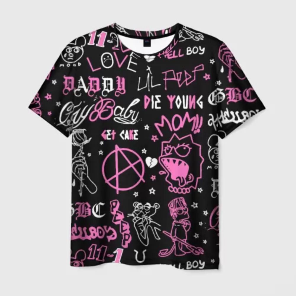 Summer Men's T-shirt Graffiti Art Printed T-shirt Men Women Hip Hop Trend Cool Tee Street Short Sleeve O-Neck Y2k Top