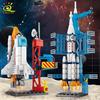 Non-Toxic Mini Space Aviation Manned Rocket Model Building Blocks City Aerospace Bricks Children Construction Toys For Kids