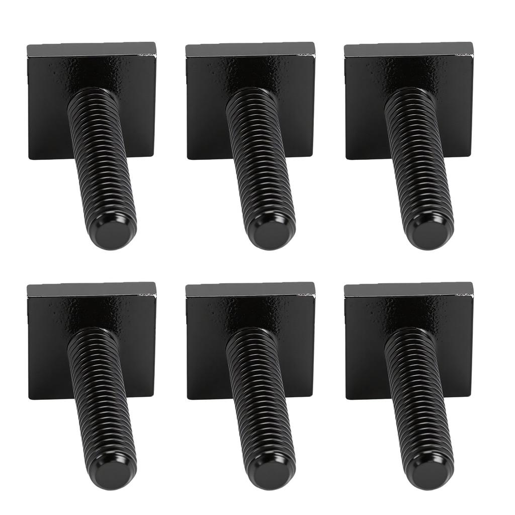 6PCS T Slot Bolts for Roof Rack Crossbar 0.79x0.79x0.16in M8*30mm Black Four Square Head T Bolts