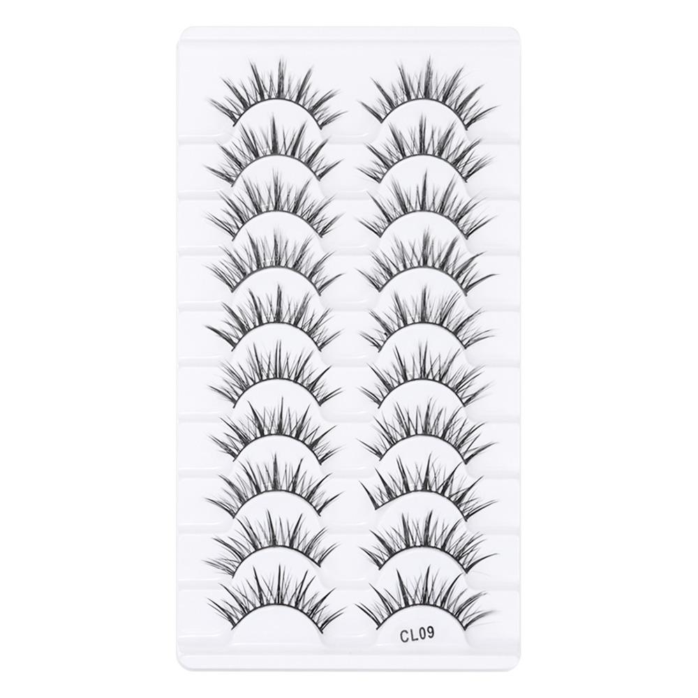 10 Pairs Natrual Long False Eyelashes Full Strip Fake Eyelash 3D Faux Mink Lash Eye Lash Extension