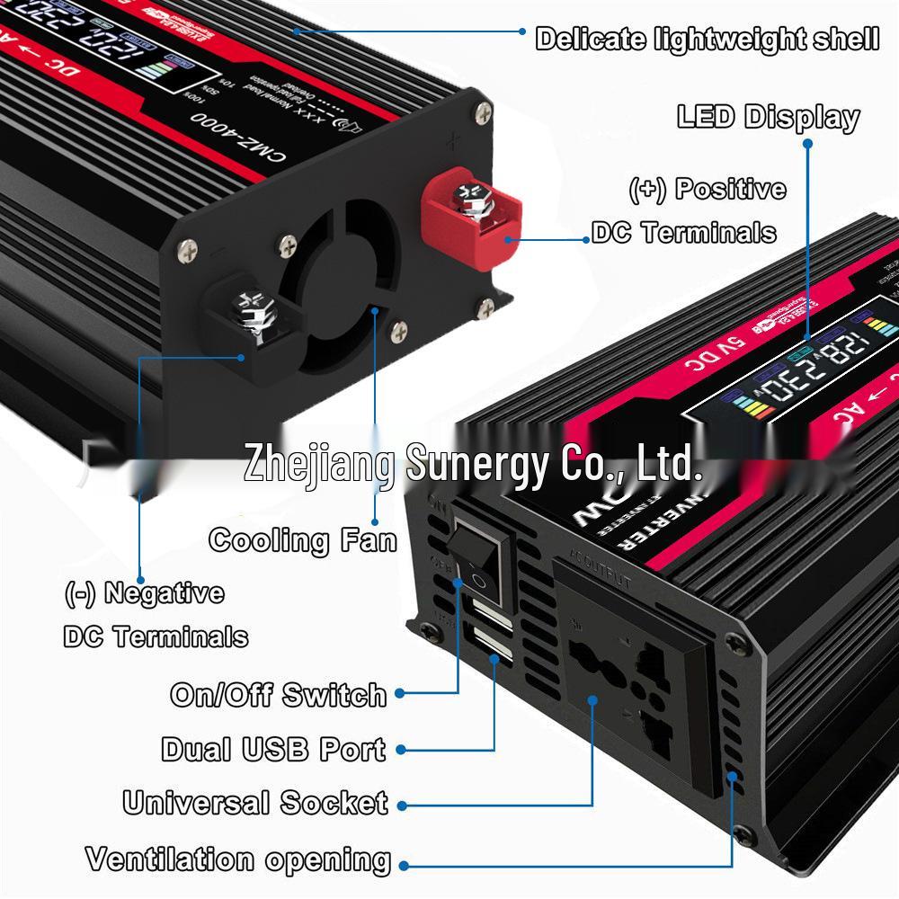 300W 12V auf 110V/220V Auto-Wechselrichter mit intelligenter Anzeige