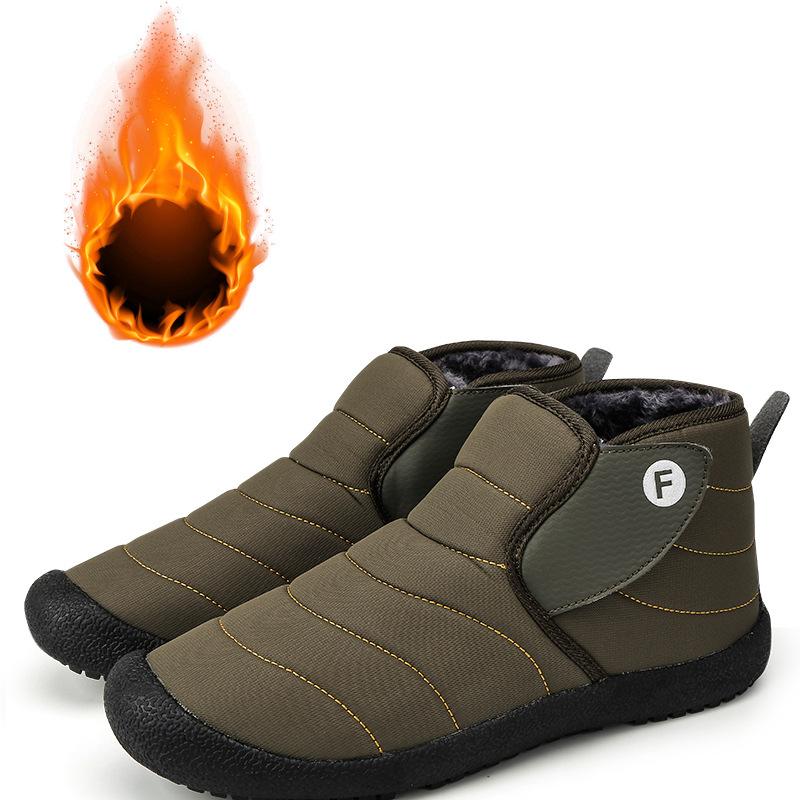 Neue Herbst und Winter Herren Warme Stiefel Plus Fleece Kurze Stiefel Verdickte Flache Sohle Paar Warme Stiefel