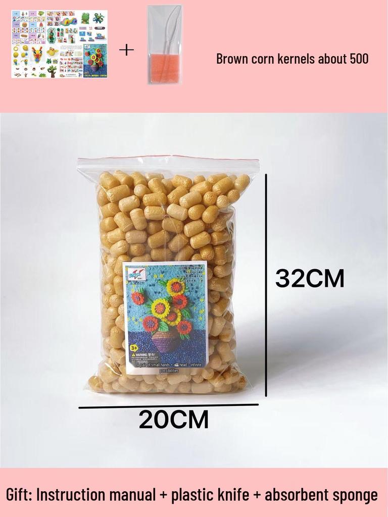 Magic DIY Corn Kernels Pack - 500 Pieces Educational Stick-and-Play Toys for Kids Kindergarten Crafting