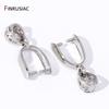Rhodium Plated Brass Hollow Out Pendant Clip Clasp Connector,Pinch Pendant Bail With Ring For DIY Jewelry Making Accessories