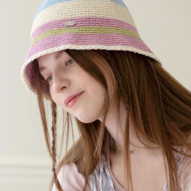 

Slowslowly №59 / Панама Сахарная вата _ Пастель (Панама в цвете полоски сахарной ваты _ Пастельный цвет) Free