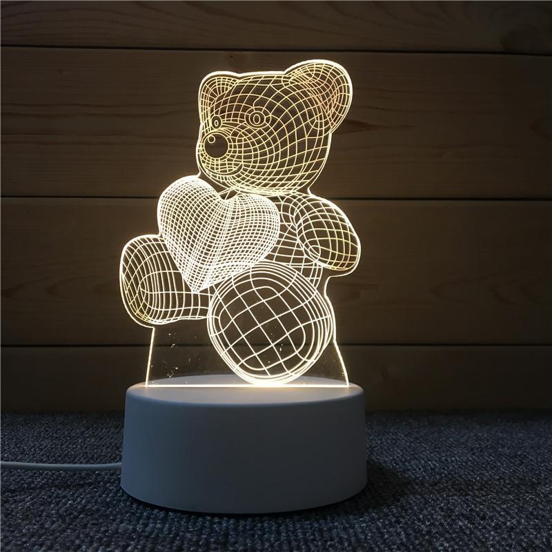 3d Nightlight Vision Bedroom Creative Desk Lamp Diy Holiday Gift Usb Direct Plug
