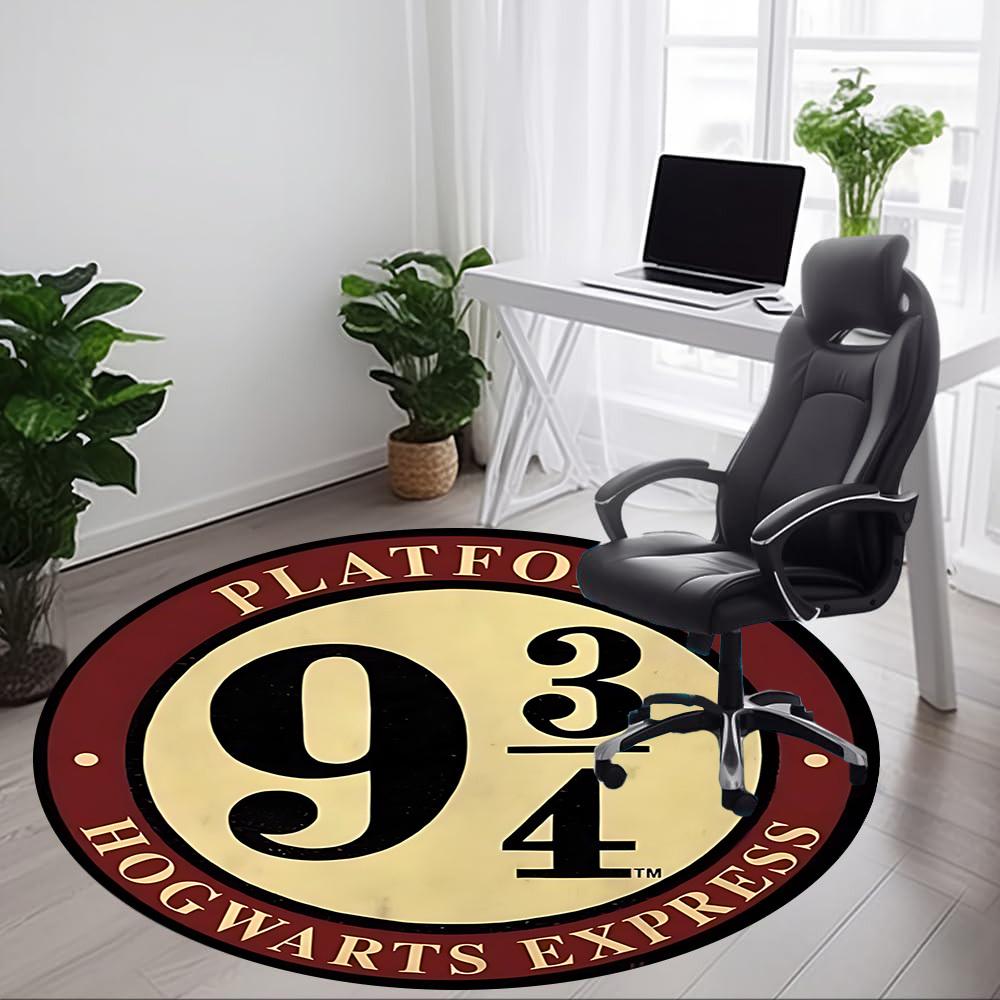

1pc Platform Nine Three Quarters Harry Potter Office Round Area Rug, Indoor Mat Suitable For Office, Under Office Chairs Bedroom Living Room 100cm