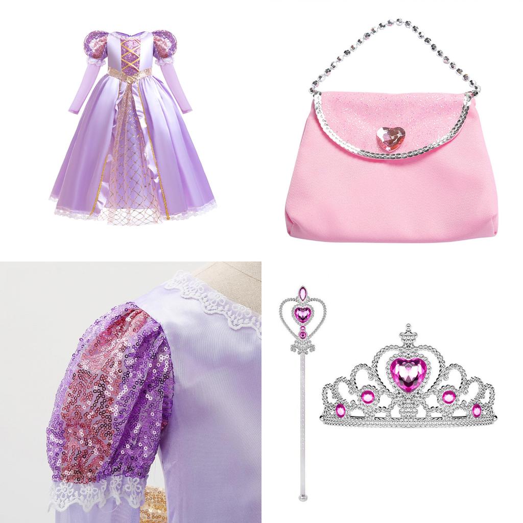 Tangled Rapunzel Fairy Tale Princess Gown For Kids Perfect For Cosplay And Parties