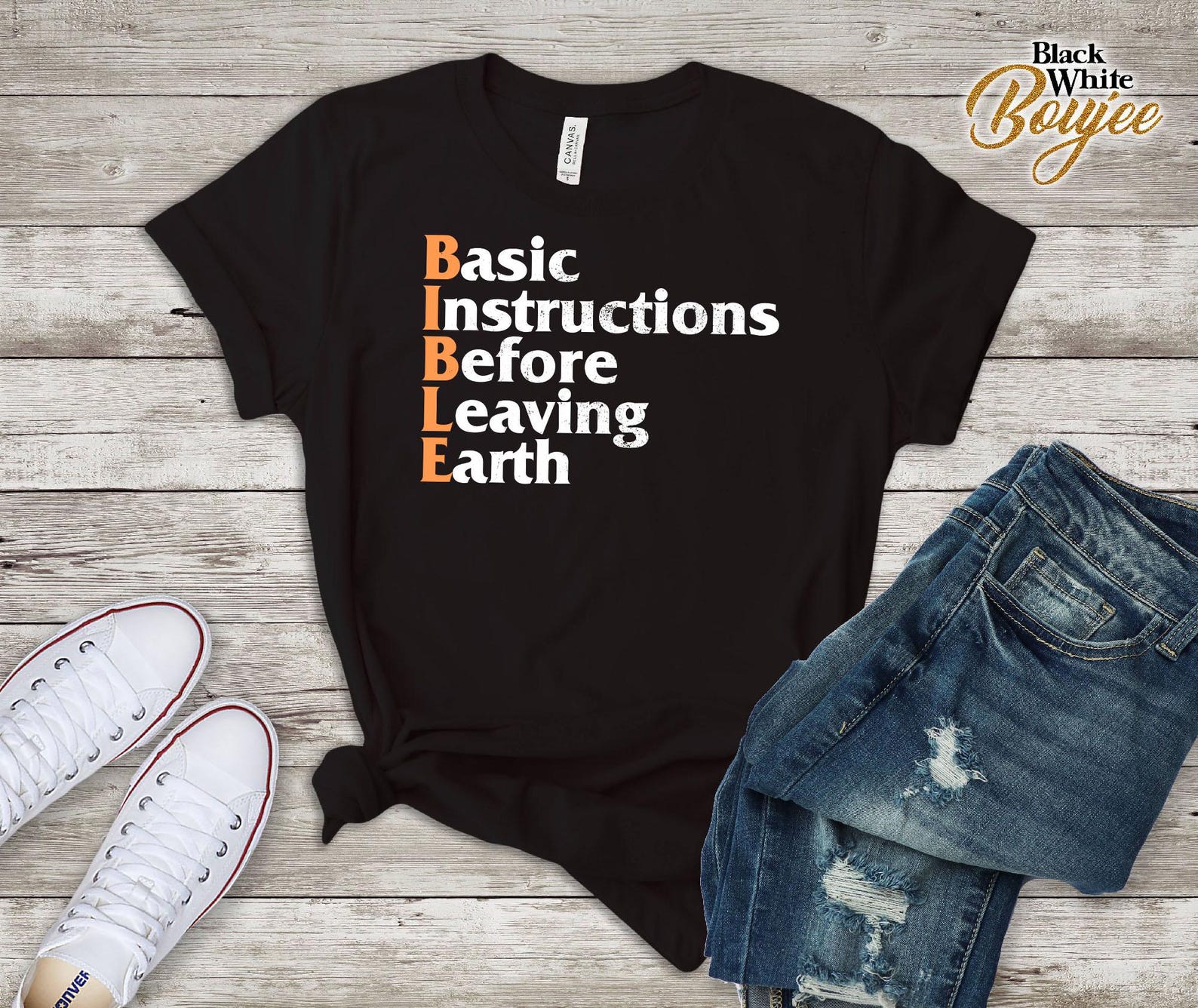 Bible Acronym Christian T Shirt | Faith Based Graphic Tee | Scripture Meaning Shirt | Inspirational Unisex Tee L