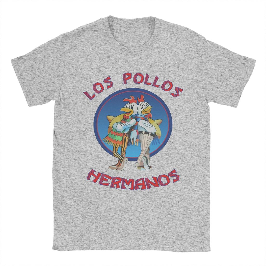 Los Pollos Hermanos Herren T-Shirts Breaking Bad Humor T-Shirts Kurzarm Rundhals T-Shirts 100% Baumwolle Einzigartige Oberteile