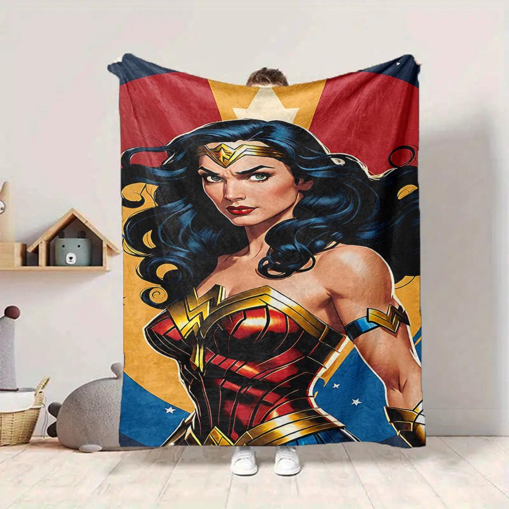 1 unidad Wonder Woman, Manta de Superhéroe Fibra de Poliéster, Confort para Todas las Estaciones para Sofá, Cama, Oficina, Coche, Camping, Decoración del Hogar y Regalo Ideal, Confort de Oficina