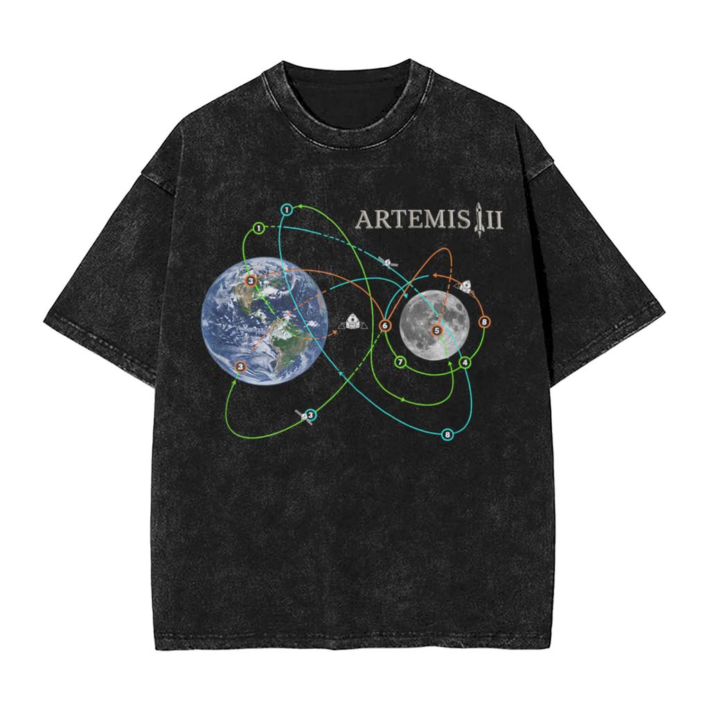 Artemis Ii Space Rocket Launch Mission To The Moon Artemis T Shirt  Short Sleeve Y2k Retro Tshirt Cotton Oversized Top Tees