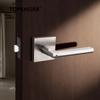 Home Use 304 Stainless Steel Square Handle Door Lock Magnetic Absorption Keyless Indoor Bathroom Silent Door Knob Lock