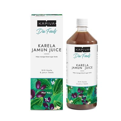 Kapiva Karela Jamun Saft Täglicher Wellness-Drink Für Natürliche Vitalität Haut Haarpflege 1 L Flasche Traditionelles Rezept