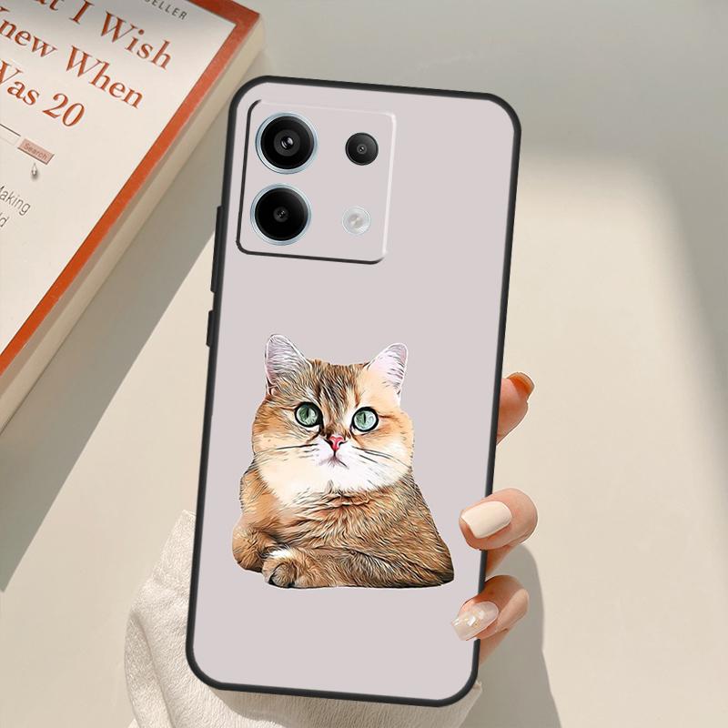 British Shorthair Cat Funda For Xiaomi Redmi Note 13 14 9 10 12 11 15 Pro Plus Case For Redmi 15 C 12C 13C 14C 10C