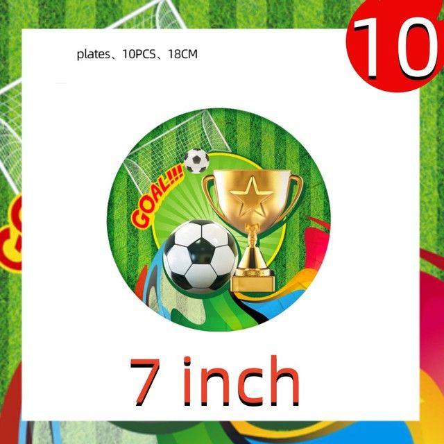 Green Football-themed Birthday Party Tableware Set - Disposable Paper Plates, Cups, Knives, Forks, Spoons and Straws