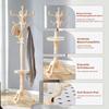 Give Your Home Elegance: Versatile European Coat Rack In Cream-White Solid Wood – Multi-Level, Sturdy, Easy To Assemble and with Non-Slip Feet.