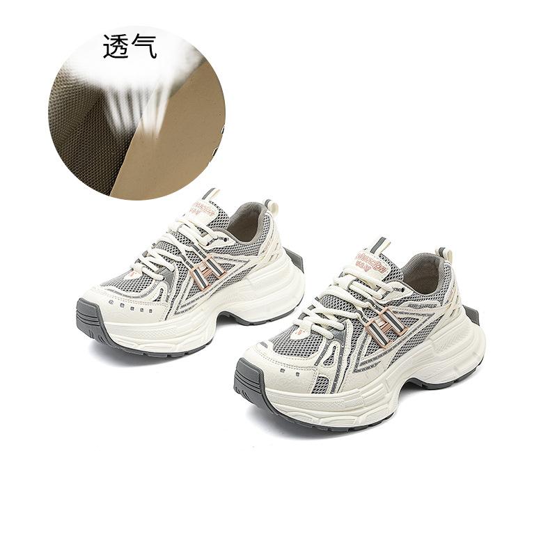 New Dad Shoes Women's 2025 Spring Thick-soled Heightening Sports Shoes Women's Versatile Retro Women's Shoes High-value Casual Shoes
