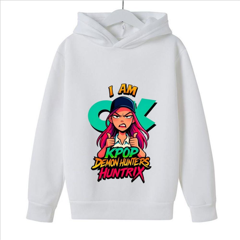 KPop Demon Girls Fashion Casual Sweatshirt Movie New Kids K-Pop Demon Hunters Hooded Tops Toddler Girl Clothes Hunters Hoodie