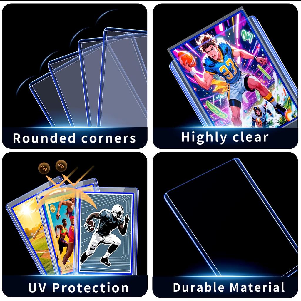 35Pt Clear Pvc Hard Card Sleeves - Scratch-Resistant Trading Card Protectors For Sports, Game & Id Cards Storage Display