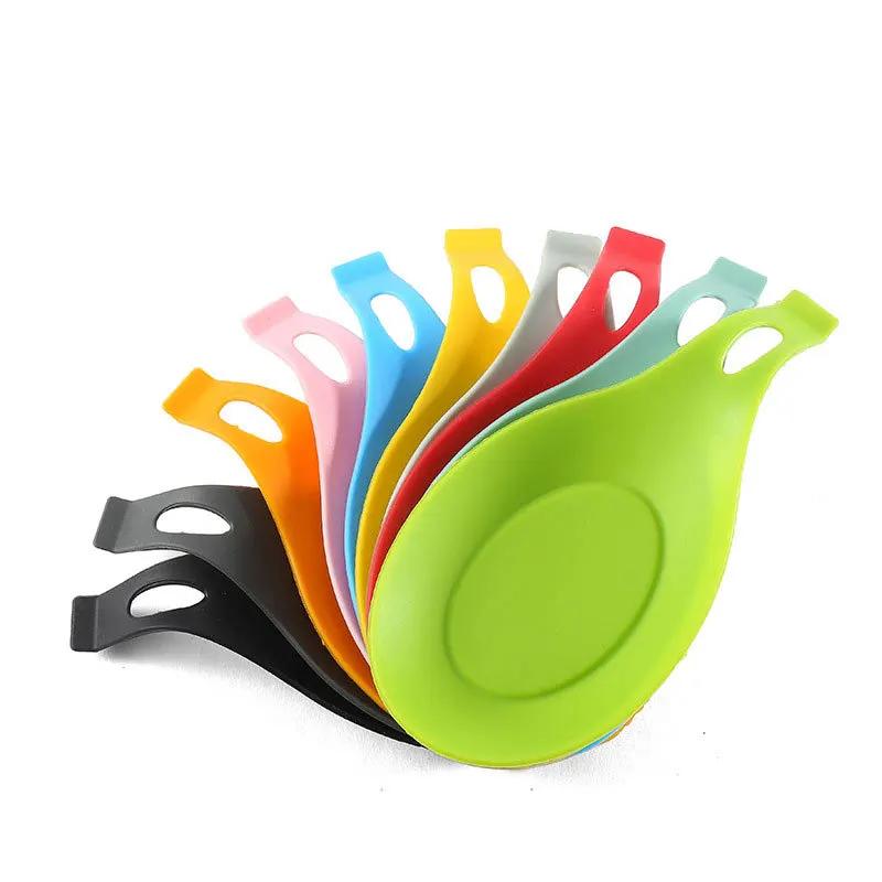 2pc Food Grade Silicone Spoon Mat  Heat Resistant Placemat Tray  Pad Drink Glass Coaster Hot Sale Kitchen Tool 5z
