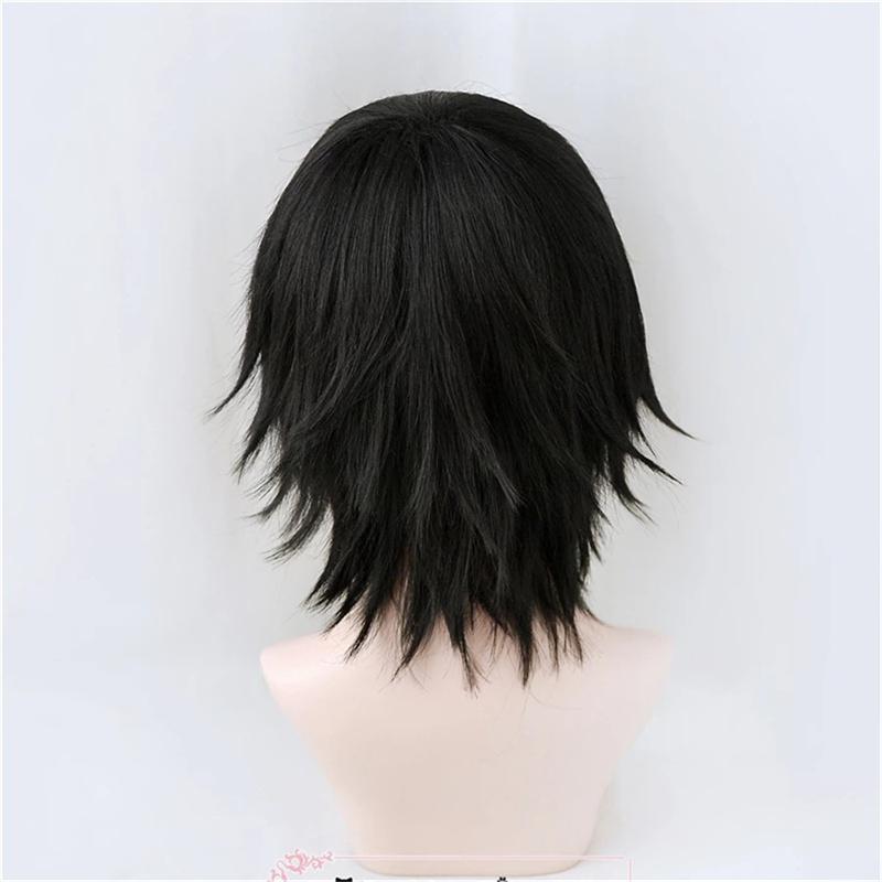 Himeno Cosplay Wig Black Short Fluffy Layered Heat Resistant Synthetic Hair Anime Cosplay Wigs