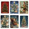 6PCS Christmas Funny Metal Signs, Vintage Style Tin Poster Collection for Home, Farmhouse, Man Cave & Holiday Party Decor!