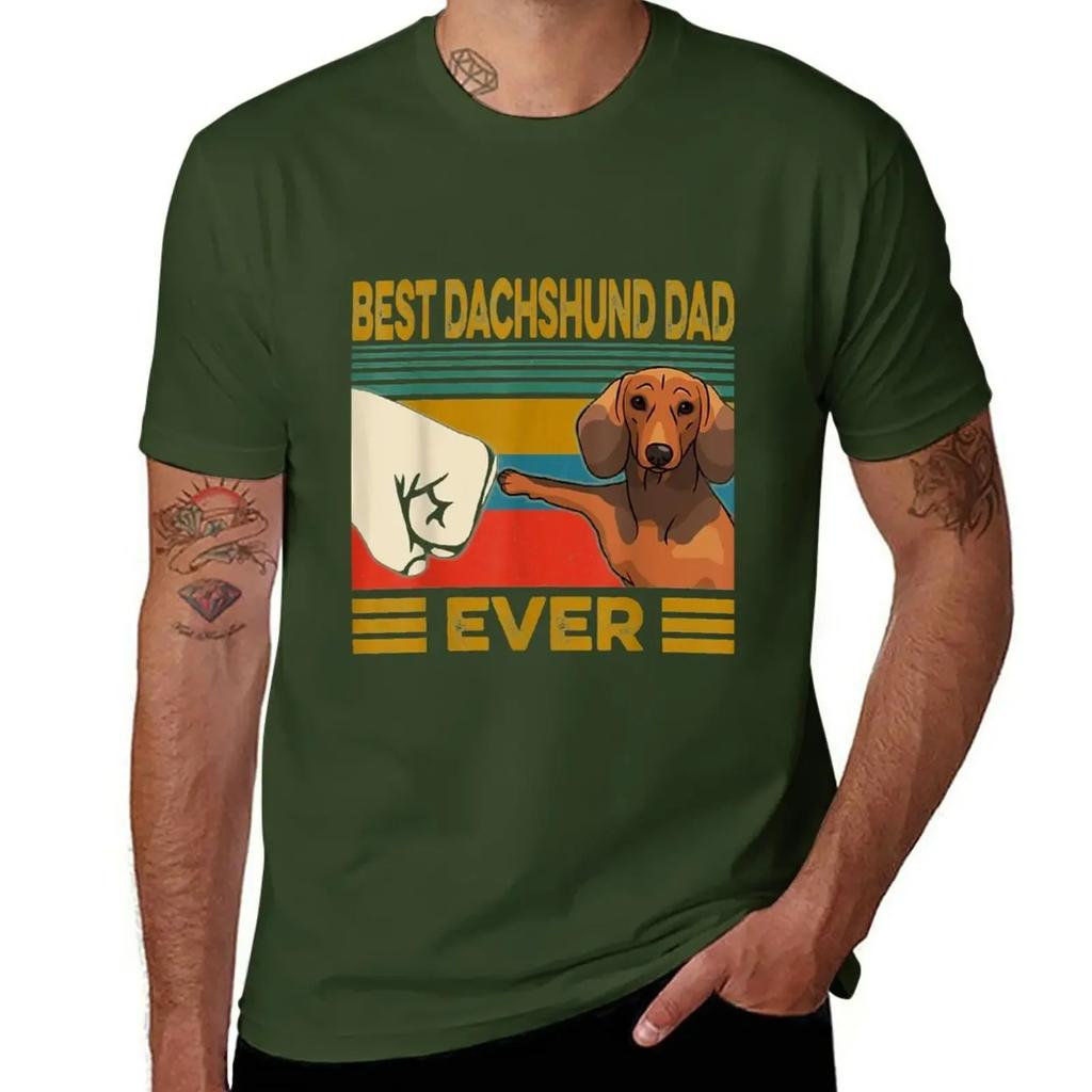 Best Dachshund Dad Ever T-Shirt Plus Sizes Korean Fashion T Shirts for Men