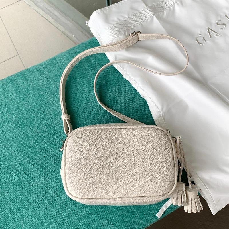 New small square bag, matte tassel mobile phone bag, zipper, solid color niche one-shoulder messenger bag, women's small bag.