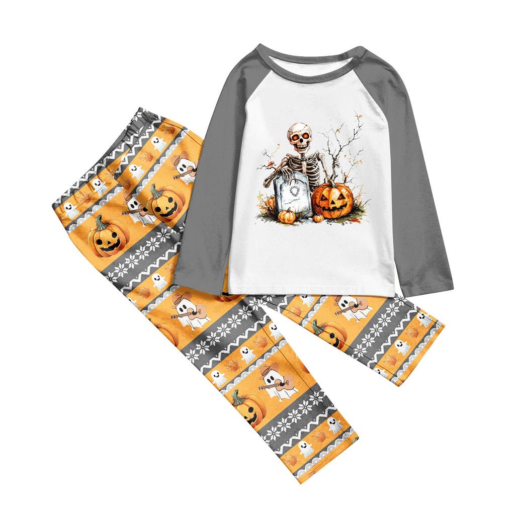 Halloween Print Family Matching Long Sleeved Parent-child Suit Home Clothes Suit Fall