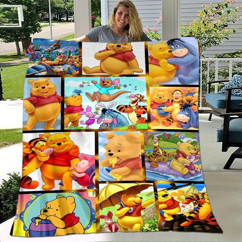 1pc. Winnie the Pooh & Friends Cartoon Print Blanket - Home Office Outdoor Gift Suitable for All Seasons (Home Decor)z0417290