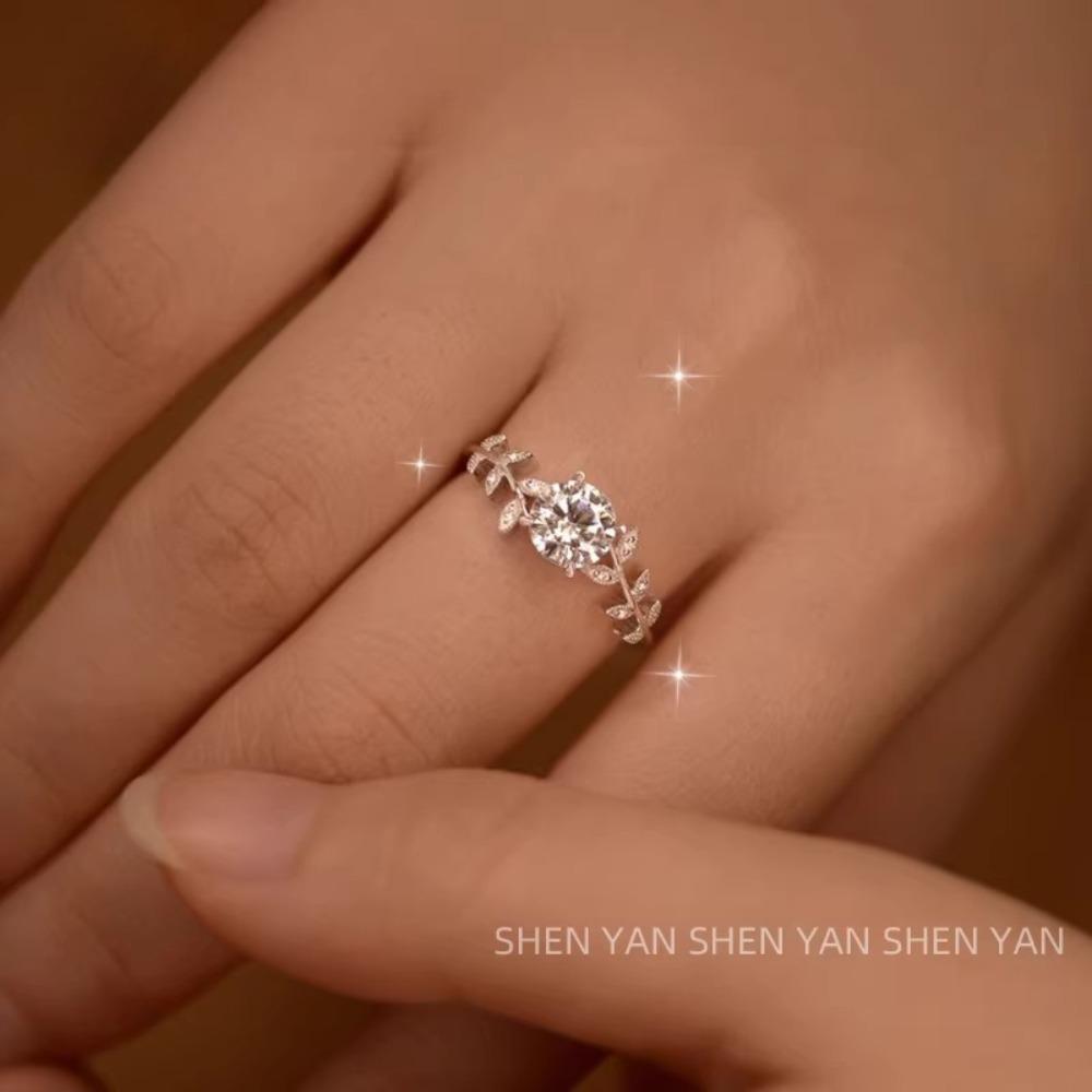 S925 Silver Ring Moissanite Laurel Muse Temperament Premium Ring Gift for Girlfriend