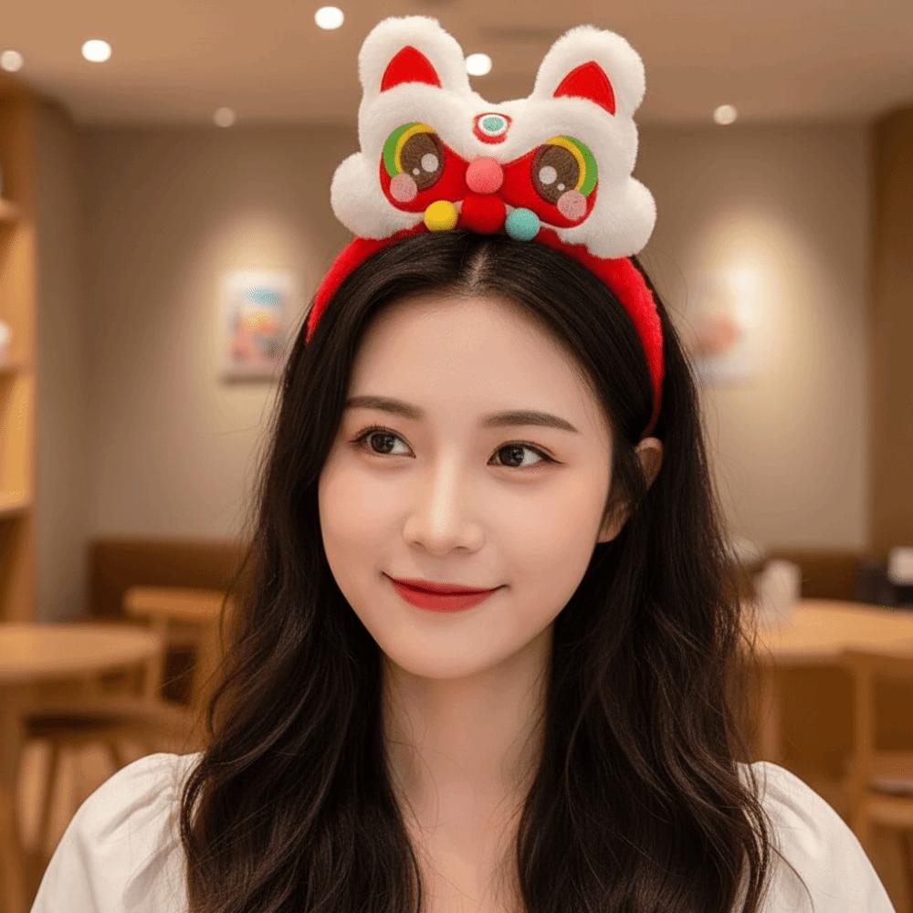 Cartoon Horse Hairband Mascot Plush Horse Headband Sweet New Year Headband Party Decoration