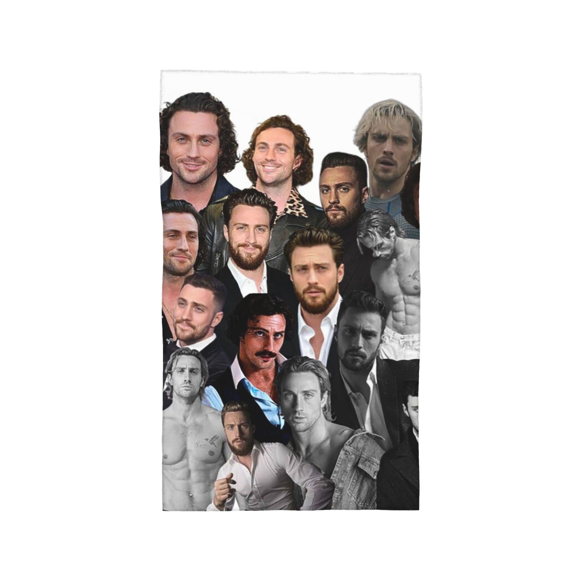 

Aaron-taylor johnson photo collage Soft Face Towel Quick Dry Pool Bath Cotton Towels Absorbent W30*H60(CM)