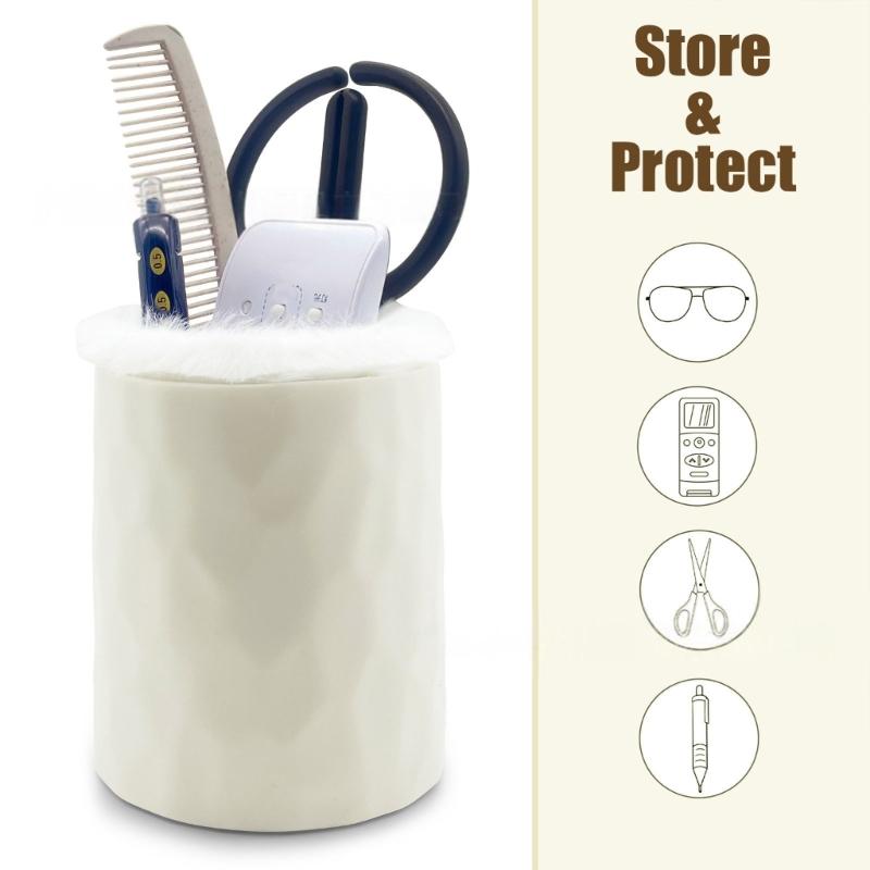 Pen Holders Silicone Pencil Holders Makeup Organizer Plush Lined Eyeglasses Holders School Office Supplies for Students