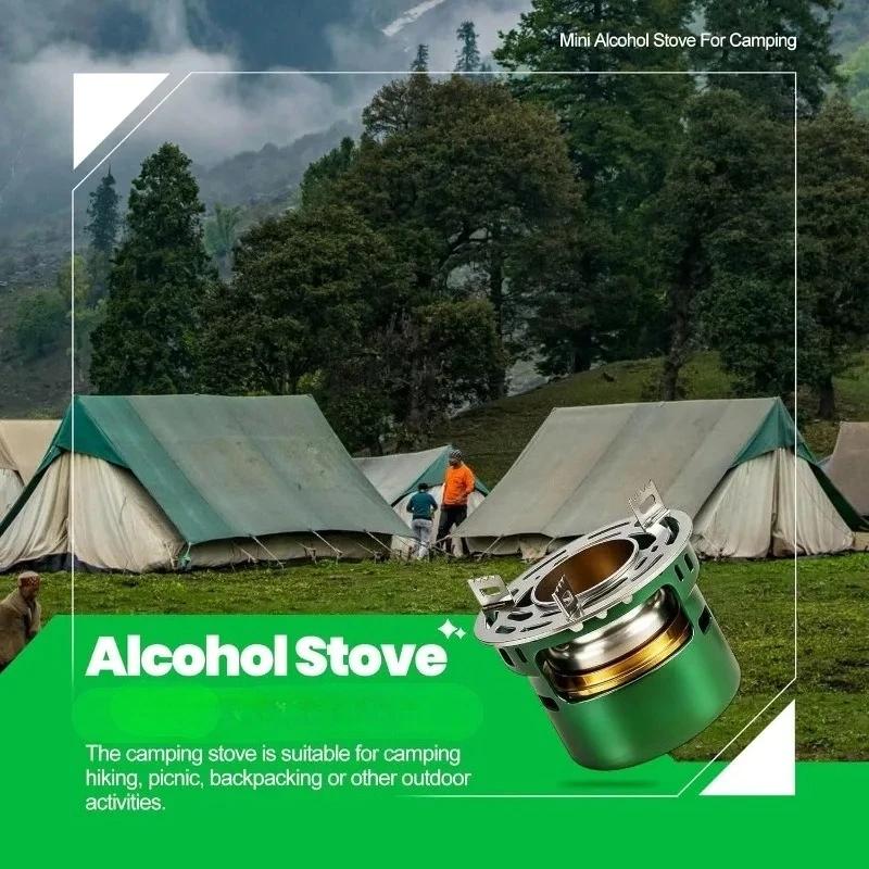 Camping Gear Accessories Alcohol Stove Outdoor Furnace Portable Mini Barbecue Camp Cooking Supplies Hiking Sports Equipment
