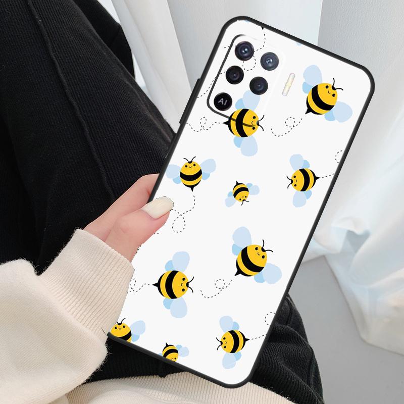 Bee Bumblebee Pattern Case For Oppo A96 A76 A16 A60 A98 A58 A78 A18 A38 A80 A40 A77 A57 A17 A74 A54 A94 A15 A5 Pro
