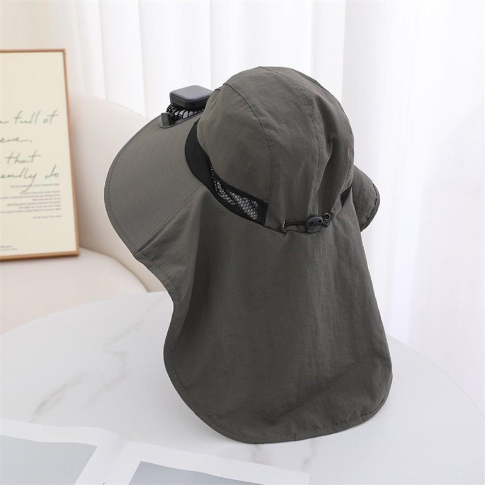Wide Brim Fisherman Caps with Solar Powered Fan Panama Cap Fashion Bucket Hat  Outdoor