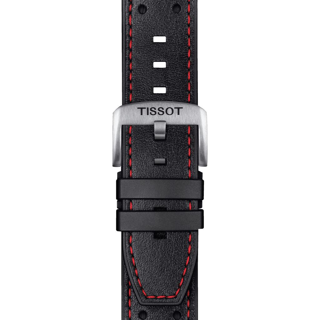 Tissot Lederarmband schwarzes Zifferblatt Herren Modeuhr T115.417.27.051.01