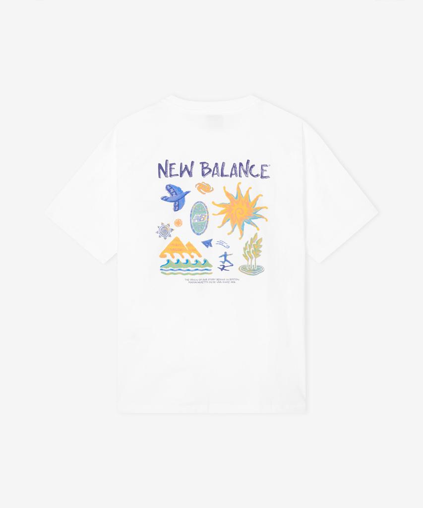 Nyuballanseu Nbneg31643 / Uni Sunny & Rainy Illustration Short Sleeve T-Shirt (White)