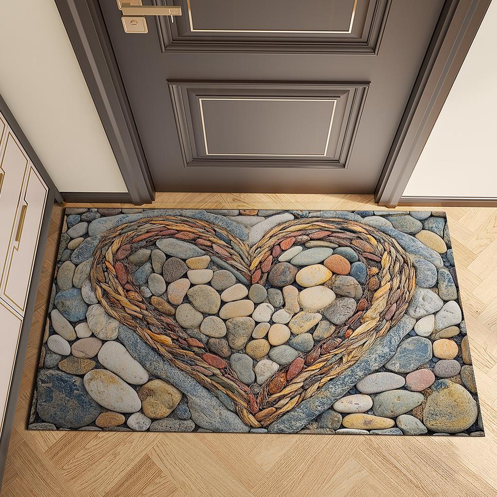 Valentine's Day Doormat Welcome Entrance Door Mat Outdoor Front Room Rugs Foot Mat Hallway Carpet Floor Bath Mats Washable