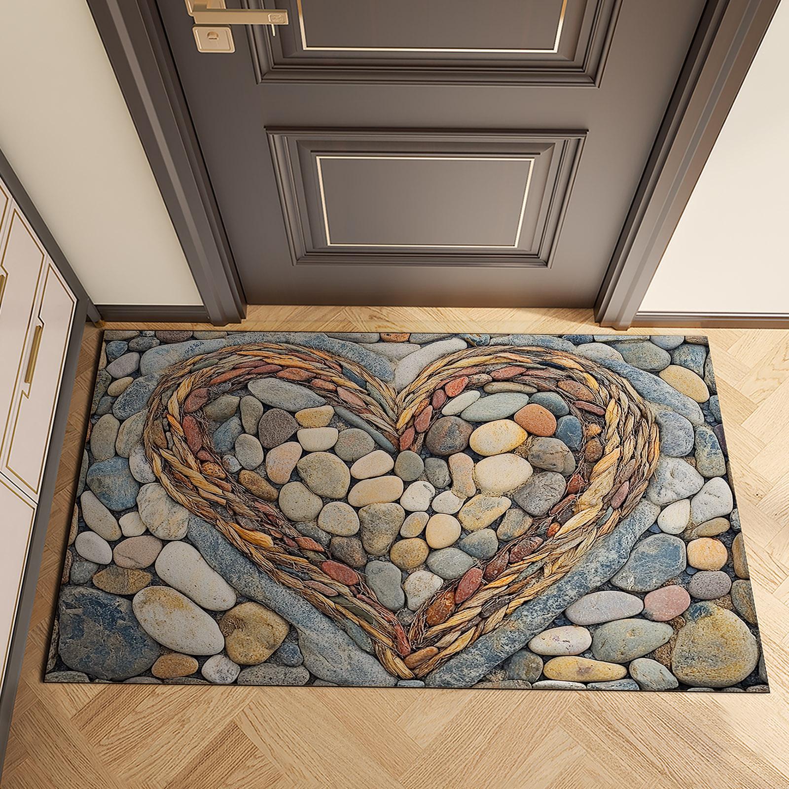 

Valentine s Day Doormat Welcome Entrance Door Mat Outdoor Front Room Rugs Foot Mat Hallway Carpet Floor Bath Mats Washable 40x60cm