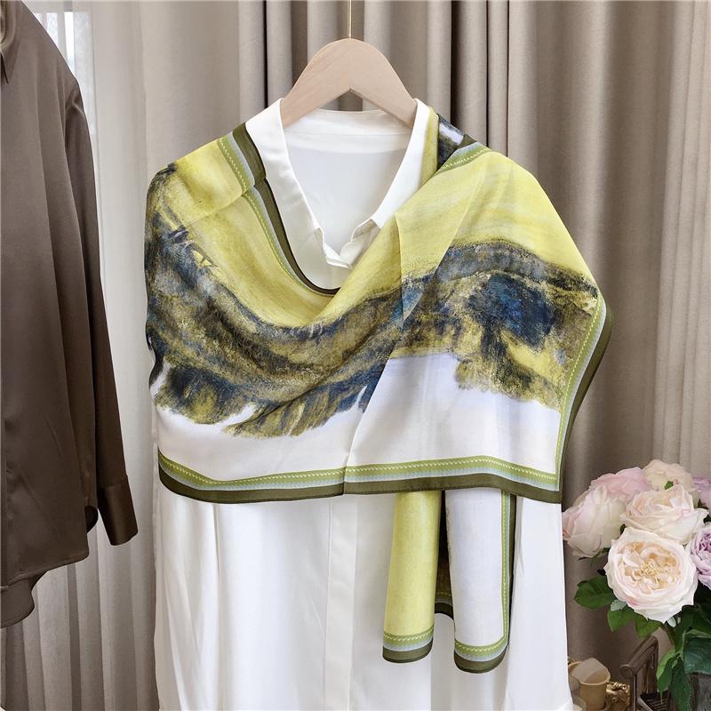 140*35cm Mulheres Primavera Verão Outono Mulberry Silk Scarf Fitas Xale Longo Cachecol Lenço de pescoço