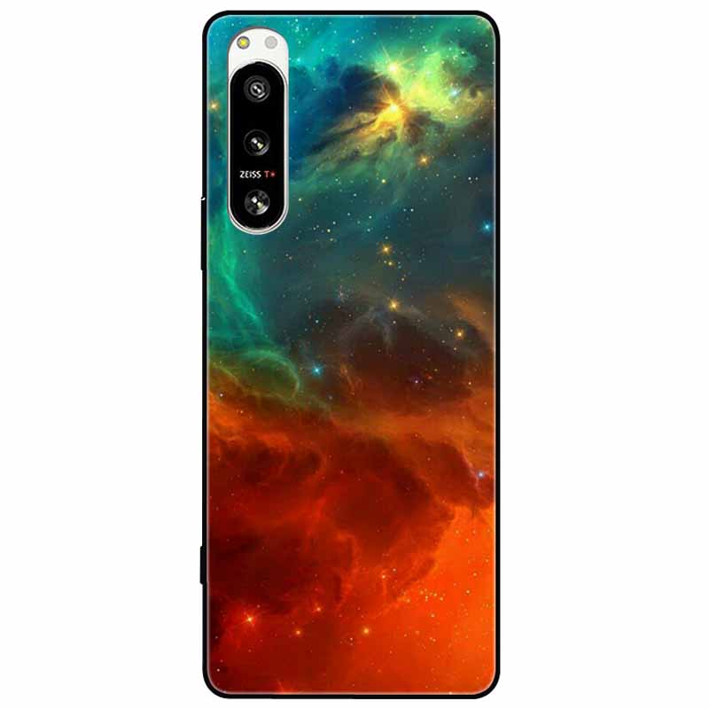 For Sony Xperia 5 IV / 10 IV Case 10IV Soft Black Silicone Forest Painted Phone Back Covers For Sony Xperia 1 IV Case TPU Coque