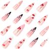 Hot Selling Sweet Pink Bow Fake Nails Red Lip Print Love Wear Nail Nail Art